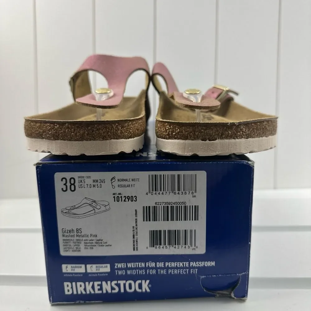 Birkenstock Gizeh Washed Metallic Pink